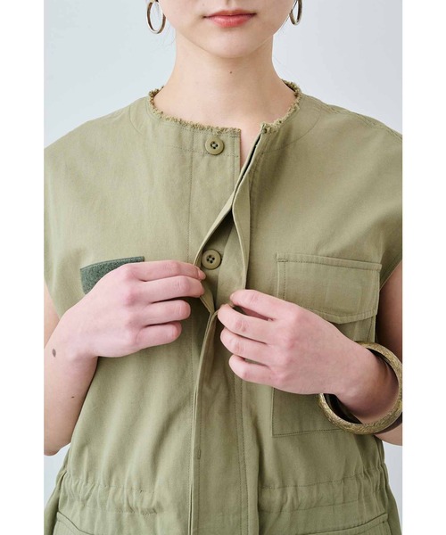 「MEDE19F」 ベスト 1 カーキ レディース_画像7