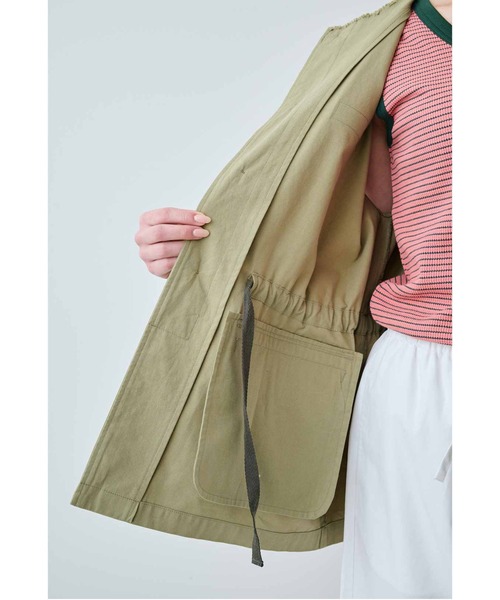 「MEDE19F」 ベスト 1 カーキ レディース_画像8