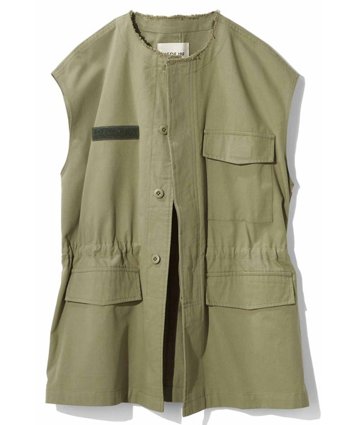 「MEDE19F」 ベスト 1 カーキ レディース_画像9