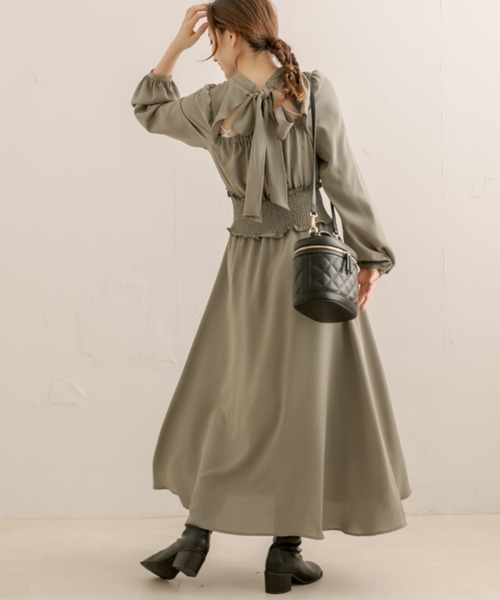 「OLIVE des OLIVE」 長袖ワンピース FREE ベージュ レディース_画像3
