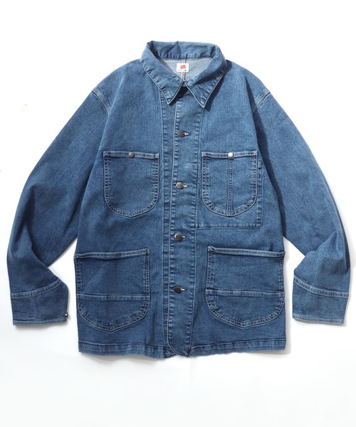 「HANES」 デニムジャケット L サックスブルー メンズ_画像5