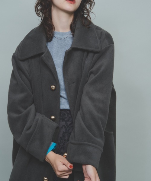 「Unitage」 ステンカラーコート FREE ネイビー レディース_画像2