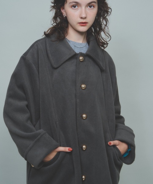 「Unitage」 ステンカラーコート FREE ネイビー レディース_画像3