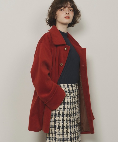 「Unitage」 ステンカラーコート FREE ネイビー レディース_画像7