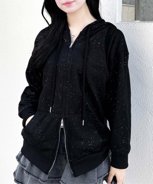 INGNI（イング） パーカー ラメスウェットジップパーカー レディース