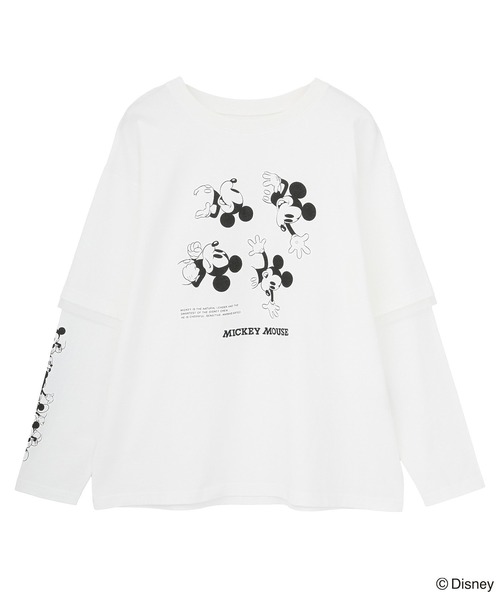 Disney（ディズニー） tシャツ ミッキー＆フレンズ/レイヤードプリント