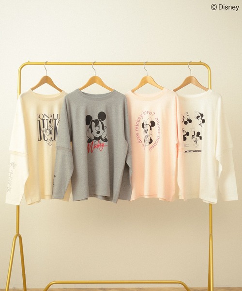 Disney（ディズニー） tシャツ ミッキー＆フレンズ/レイヤードプリント