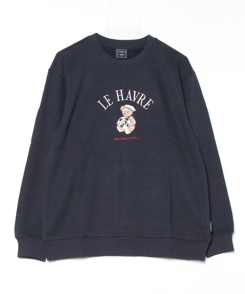 「SHIPS Colors」 スウェットカットソー「teddybearコラボ」 LARGE ダークブルー メンズ_画像2