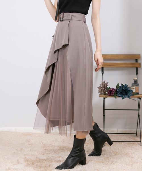 「pumpkin port」 フレアスカート MEDIUM グレー レディース_画像5