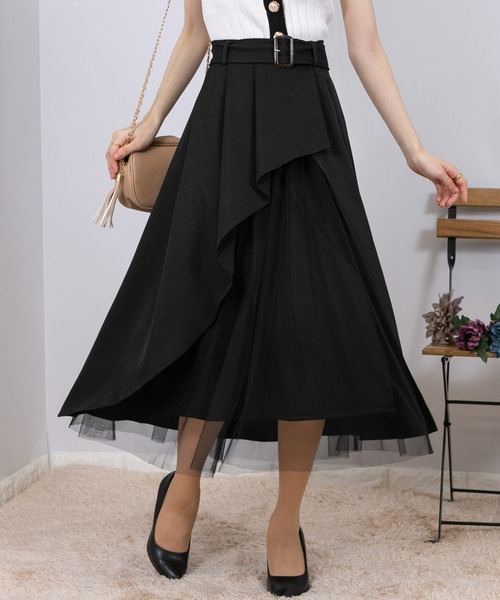 「pumpkin port」 フレアスカート MEDIUM グレー レディース_画像7