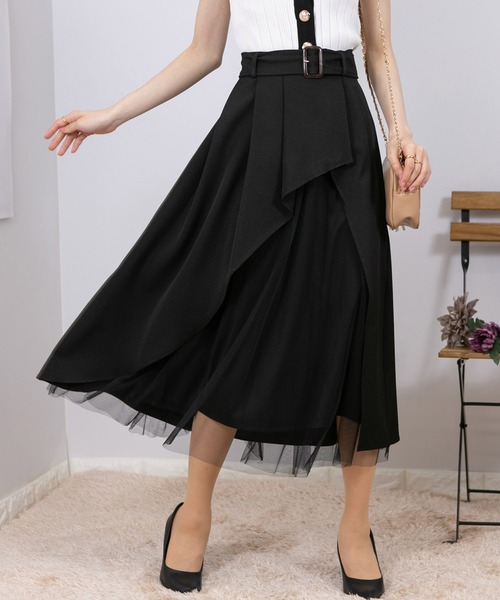 「pumpkin port」 フレアスカート MEDIUM グレー レディース_画像8