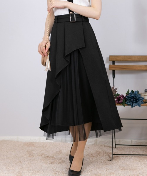 「pumpkin port」 フレアスカート MEDIUM グレー レディース_画像9