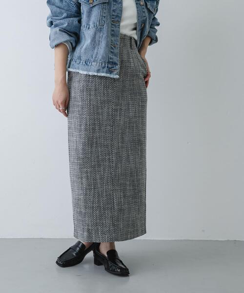 SENSE OF PLACE by URBAN RESEARCH ロング スカート ツイードアイ
