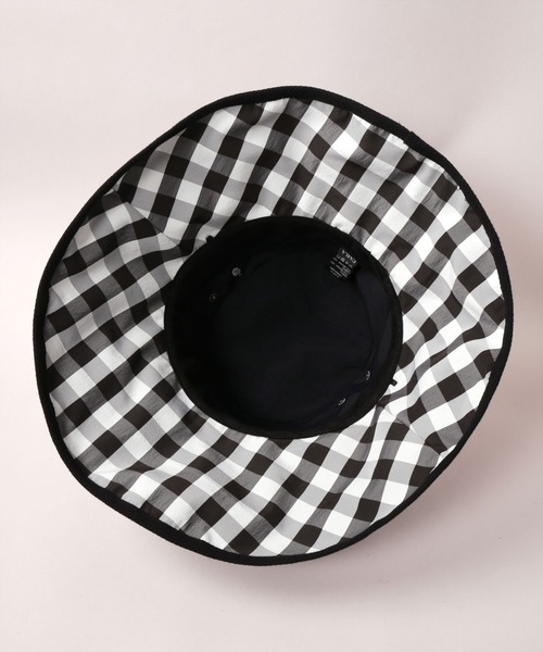 CA4LA カシラ フリル付き ギンガムチェック つば広ハット UVカット CA4LA（カシラ） uvカット 帽子 ハット VICHE 5 CH レディース