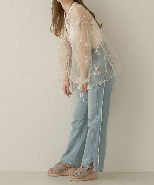 「Ambre Neige」 長袖ブラウス FREE アイボリー レディース_画像9