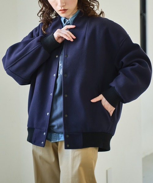 「kha:ki」 スタジャン 1 ネイビー レディース_画像5