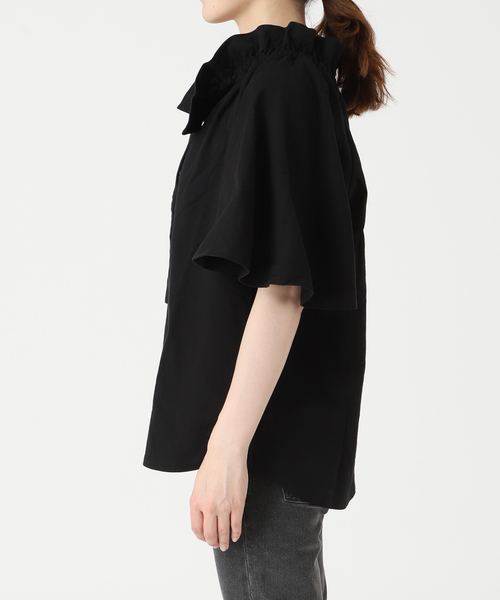 ジャーナルスタンダードレリューム　フリルリボンTシャツ　ブラック ジャーナルスタンダード レリューム JOURNAL STANDARD relume