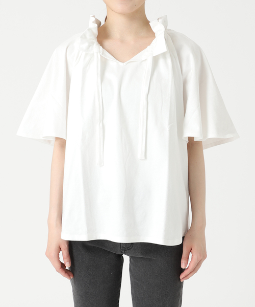 ジャーナルスタンダードレリューム　フリルリボンTシャツ　ブラック ジャーナルスタンダード レリューム JOURNAL STANDARD relume