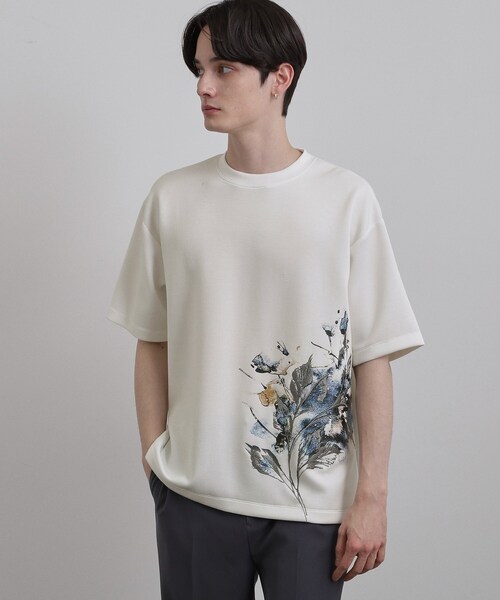 tk.TAKEO KIKUCHI（ティーケータケオキクチ） tシャツ リーフエンブロ