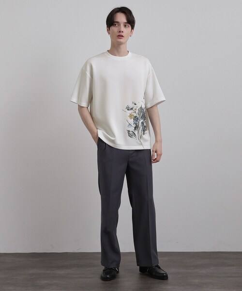 tk.TAKEO KIKUCHI（ティーケータケオキクチ） tシャツ リーフエンブロ