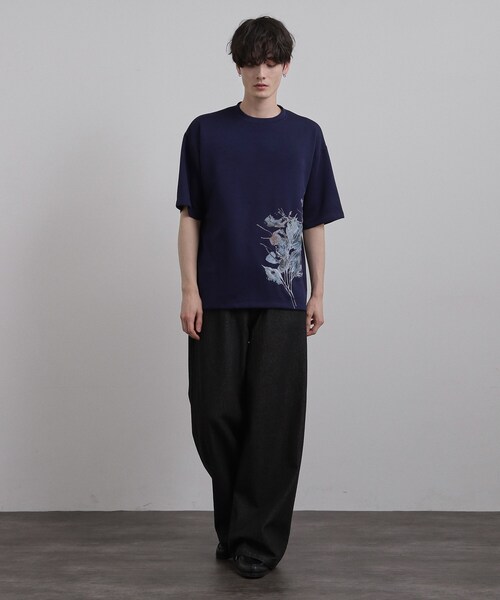 tk.TAKEO KIKUCHI（ティーケータケオキクチ） tシャツ リーフエンブロ