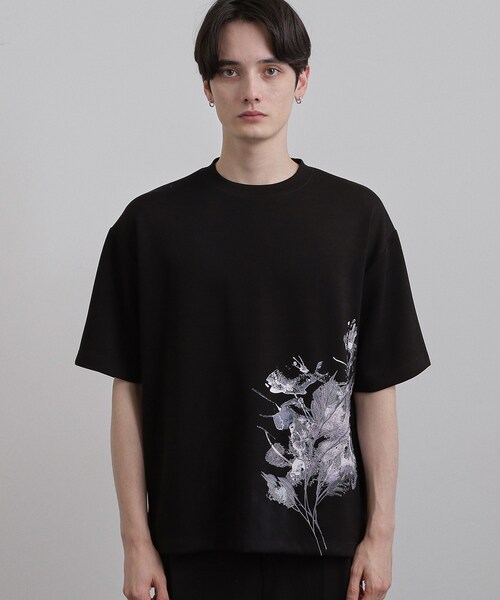 tk.TAKEO KIKUCHI（ティーケータケオキクチ） tシャツ リーフエンブロ
