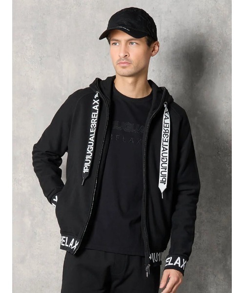 最終値下げ 美品 1PIU1UGUALE3 RELAX ジップ パーカ 黒 L 1PIU1UGUALE3 RELAX 「1PIU1UGUALE3 RELAX 」 ジップアップパーカー L