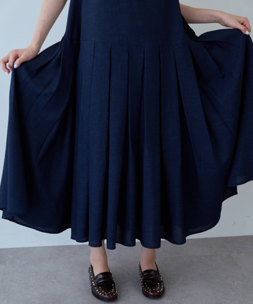 ワンピース Linen Like Tuck Dress