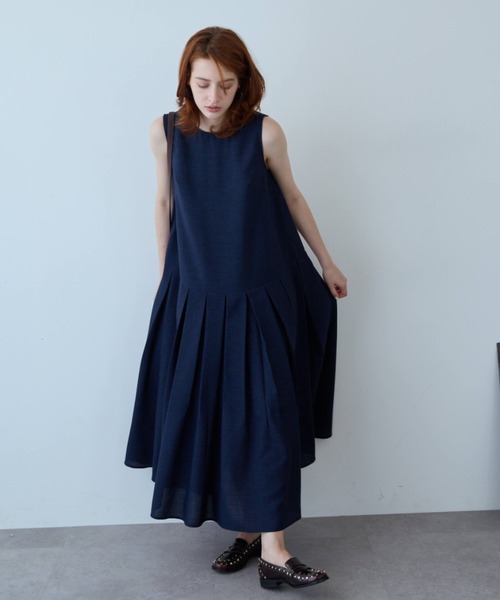 ワンピース Linen Like Tuck Dress