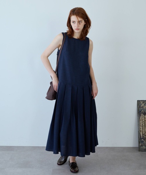 ワンピース Linen Like Tuck Dress