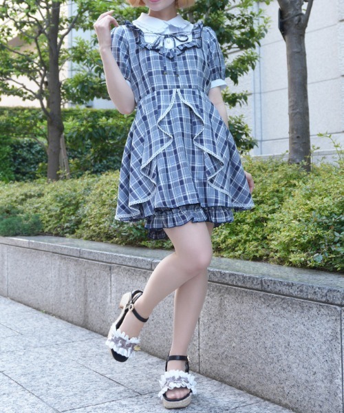 axes femme POETIQUE ワンピース バイカラーリボンセットアップ 