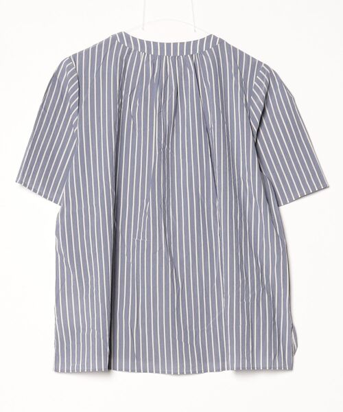 「Mackintosh」 ストライプ柄半袖ブラウス 40 ブルー レディース_画像2