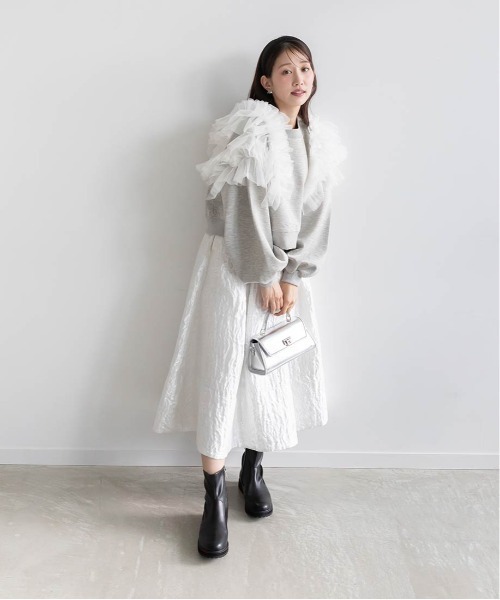 「RANDA」 長袖カットソー - ホワイト レディース_画像8