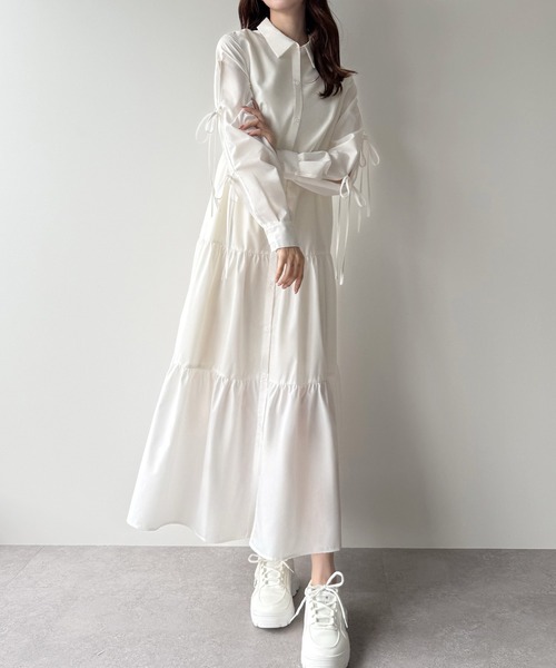 「mipiarl」 長袖ワンピース SMALL ブルー レディース_画像4