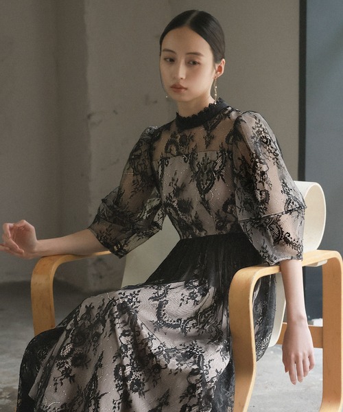 「GIRL」 7分袖ワンピース S ダークアッシュ レディース_画像7