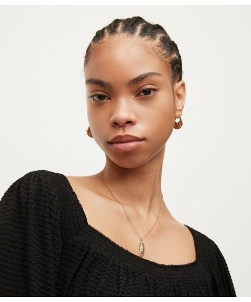 「ALLSAINTS」 7分袖カットソー 6 ブラック レディース_画像3