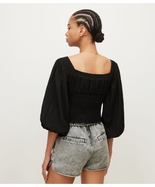 「ALLSAINTS」 7分袖カットソー 6 ブラック レディース_画像5
