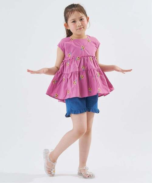 パンツ ベーシック裾フリルショートパンツ キッズ 子供服 女の子