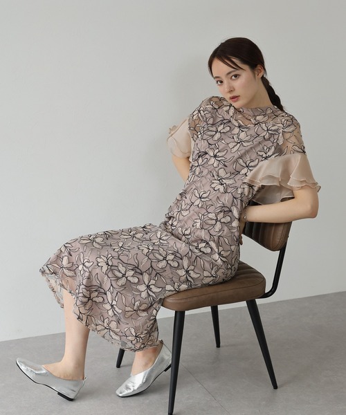 「J by blue」 半袖ワンピース MEDIUM ピンクベージュ レディース_画像5