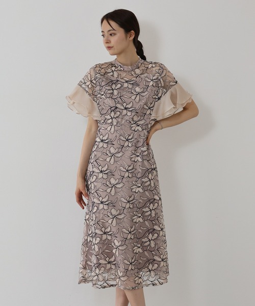 「J by blue」 半袖ワンピース MEDIUM ピンクベージュ レディース_画像6