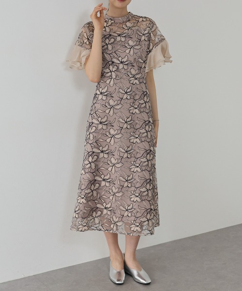 「J by blue」 半袖ワンピース MEDIUM ピンクベージュ レディース_画像9