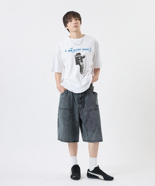 THRASHER（スラッシャー） ワイドパンツ ハーフパンツ ジーンズ 短パン