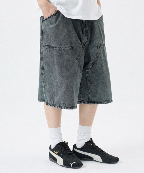 THRASHER（スラッシャー） ワイドパンツ ハーフパンツ ジーンズ 短パン