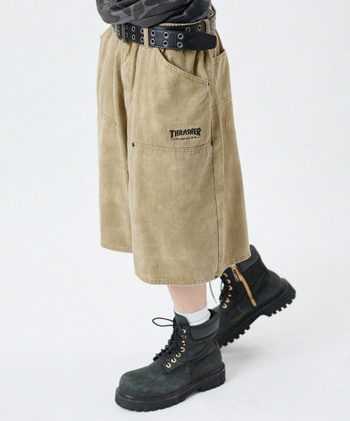 THRASHER（スラッシャー） ワイドパンツ ハーフパンツ ジーンズ 短パン
