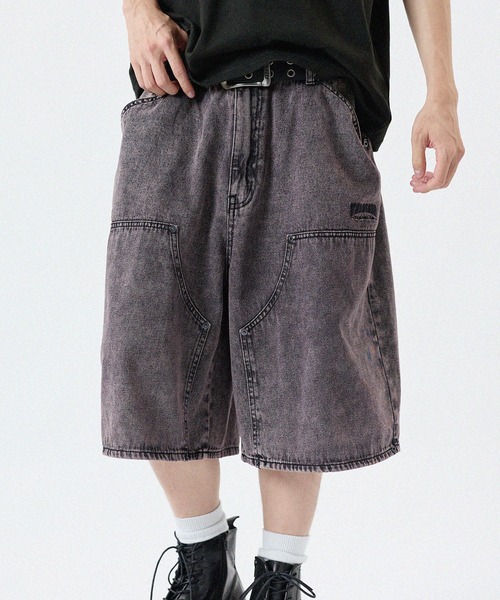 THRASHER（スラッシャー） ワイドパンツ ハーフパンツ ジーンズ 短パン