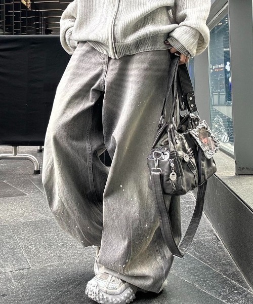 「MONO8」 デニムパンツ S グレー レディース_画像2