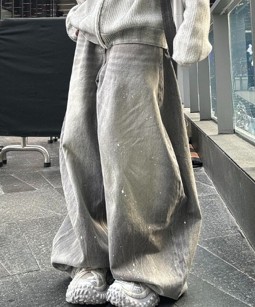 「MONO8」 デニムパンツ S グレー レディース_画像3