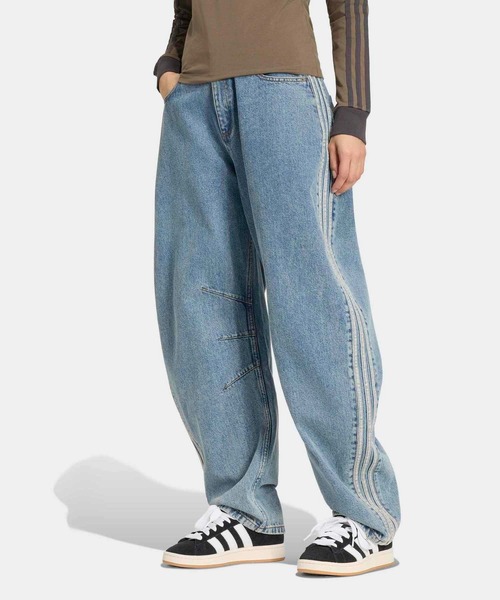 adidas（アディダス） ワイドパンツ ジーンズ デニム デニムパンツ 