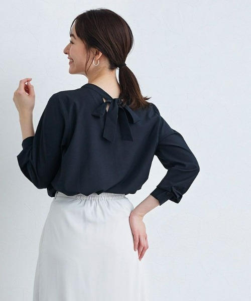 ルーニィ LOUNIE Vネックドロストブラウス ブラック38 2way MORE SALE 