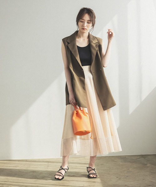 Andemiu スカート メッシュフレアスカート285900 : ZOZOTOWN